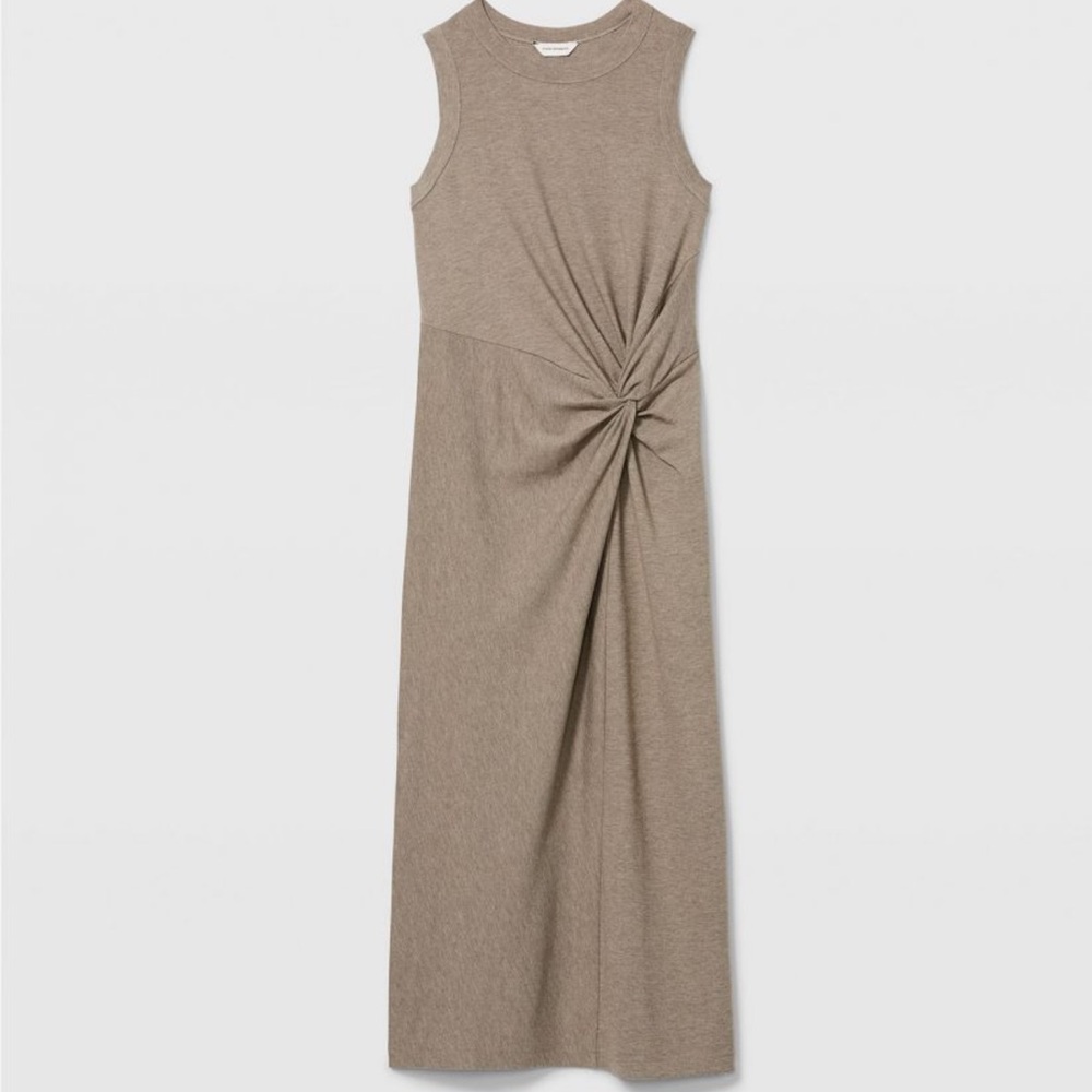 Club Monaco Sleeveless Maxi Dress in Taupe Twist Front - Picture 2 of 9